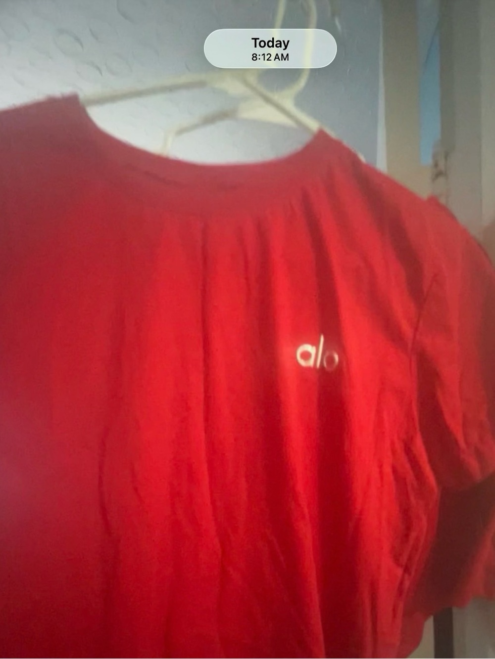 ALO Yoga set Red  with White Logo
